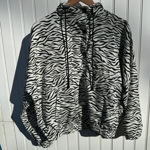 Year of Ours Runyon Pullover Windbreaker Hoodie Hooded Size XS Zebra EUC